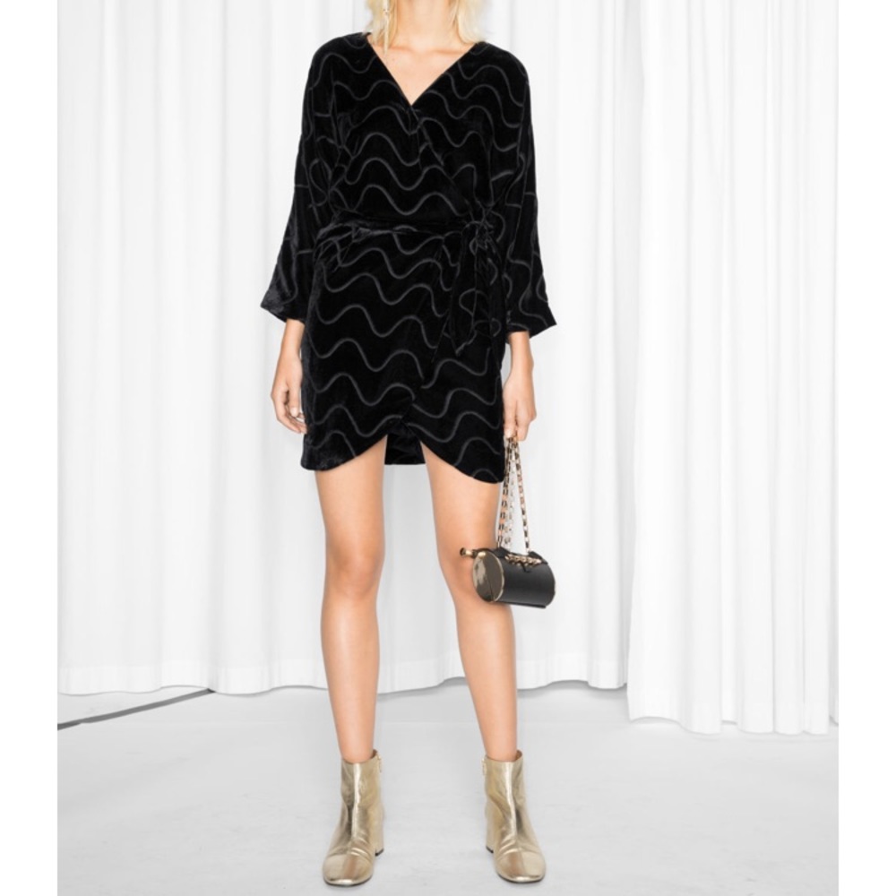 Velvet textured Wrap Dress